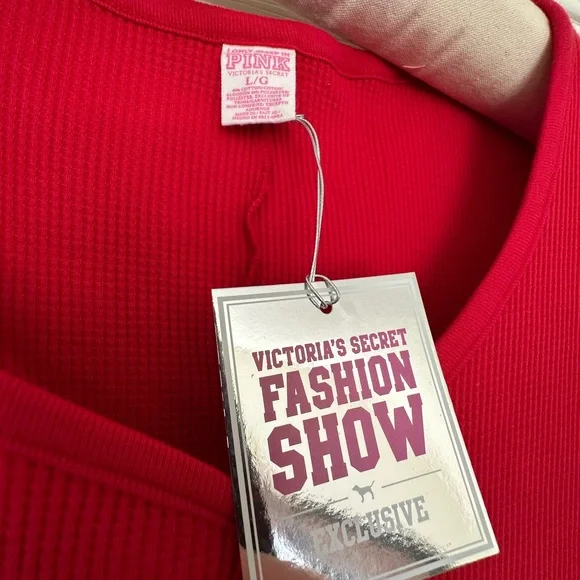 NWT 2010 Vintage PINK Victoria’s Secret Thermal Onesie Back Flap Holiday Rare - Picture 7 of 16